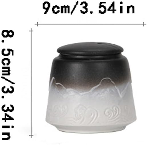 Tea Storage Tank Japanese Kiln-changed Ceramic Tea Cans, Personalized Tea Packaging Cans, Moisture-proof Sealed Storage Cans, Hand-made Relief Cans Multifunctional Storag,A
