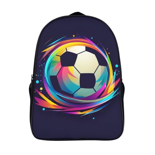 CWBNA0RBN Football Mochila Para Niños Para Regreso A La Escuela Con Pecho 3D Y Capa De Plegable Para Niños Mochila De Viaje 40x28x16cm