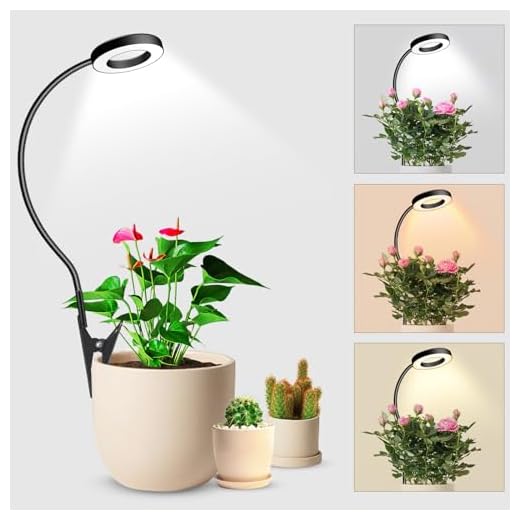 Wolezek 2 in 1 Grow Lights for Indoor Plants, 3 Colors Plant Lights for Indoor Growing with 360° Gooseneck, 48 LEDs Full Spectrum Plant Grow Lights Indoor, 6/12/16H Timer, 5 Brightness, Black 1 Pack