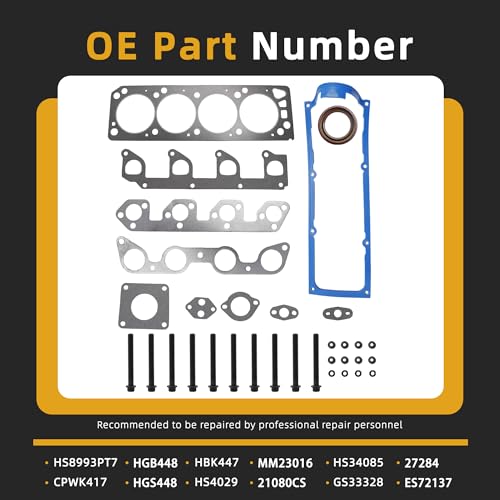 Image of Head Gasket Set with Bolts, for Mazda B2500 1998 2.5L | for Ford Ranger 1995-1997 2.3L, for Ranger 1998 2.5L, HS8993PT7, CPWK417, HGB448, HGS448