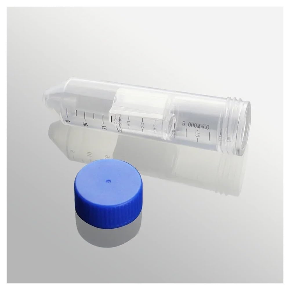 Cristalería de Laboratorio Tubo de ultrafiltración de 15 ml con membrana de PES de 10 kDa y 50 kDa, tubo exterior y tapa, filtro interior de PP.(15ml 5kDa 1piece)