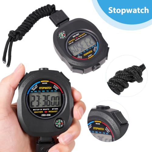 2 Pack Sports Stopwatch Timer, Single Lap Split Digital Stop Watch for Sports Kids Coaches Swimming Running - Image 3