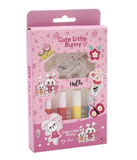 Image of YRTOYS DIY Soft Glue Painting Craft Kits, Crystal Paint Arts and Crafts Set with Crystal Pendant and Chains, Keychain Pendant Making Kit for Girls & Boys (Pack of 1) (Little Bunny)