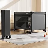 ROSEGIN Portable Travel Crib with Push-Button Setup for Baby Playard, Baby Travel Bed for Toddler, Compact Pack, Play Indoor & Outdoor, Registry Shower Gifts for New Parents