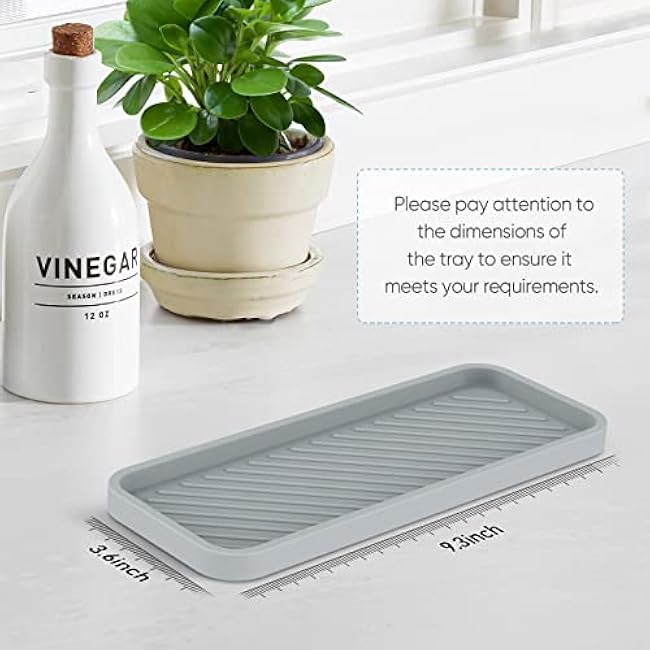 EG-SIPRO Kitchen Sink Organizer Tray,2 Pack Silicone Sponge Holder for Kitchen Sink Bathroom Counter Tray Silicone Soap Tray Holder for Soap Dispenser Bottle