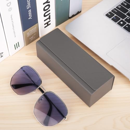 Image of Linkidea Oversized Sunglasses Case, Large Frame Glasses Case for Sunglass, Eyeglasses Travel Bag Compatible with D1OR Diorbay S1U Prada PR 59WS PR 63XS Prada PR 56YS (Grey)