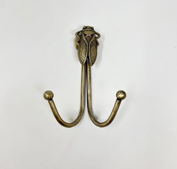 Knobs By Blossom Double Vintage Animal Antique Brass Iron Wall Hook (21. Bug)