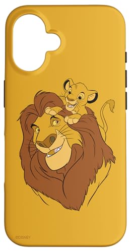 Custodia per iPhone 16 Disney Il Re Leone Simba e Mufasa Padre e Figlio