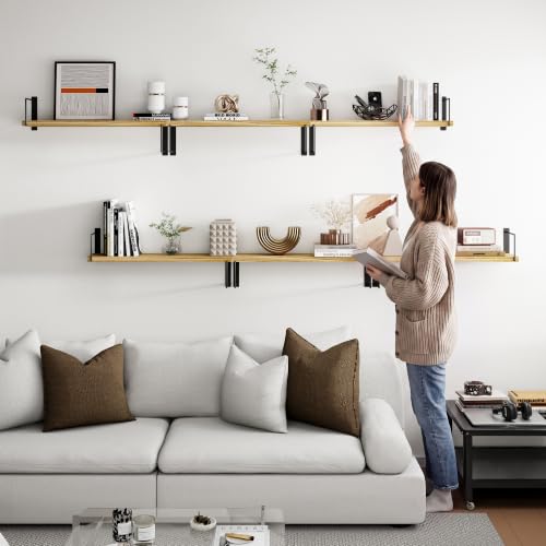 Image of Floating Shelves, 24 In Bookshelves for Room Wall, Shelves on Wall (Wooden)