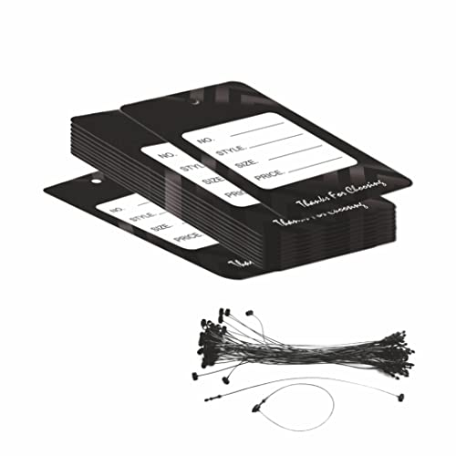Image of DEEPTAGS Paper Price MRP Tag Labels with Black Loop Pins, 300 PCS