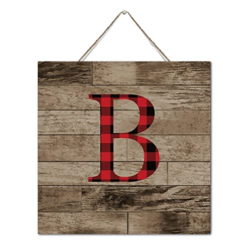 Monogramme de Noël en bois rustique de qualité supérieure initiale B