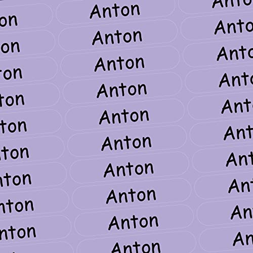 Adesivi con nome – Anton – azzurro – 150 pezzi – prestampati con il nome del vostro figlio – ragazzi – per scuola, asilo, quaderni – libri, penne, astuccio, righelli – personalizzabili