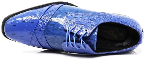 Image of STW Men's Alligator Crocodile Print Oxfords Fashion Lace Up Dress Shoes