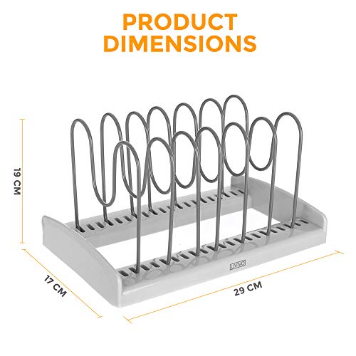 LIVIVO Saucepan Lid Holder Organiser Rack for Pot and Pan Lids, Takes Most Sizes of Lids from Pans, Casseroles etc 5 Gallery Image