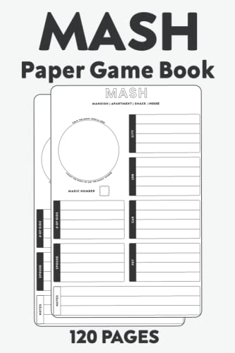 Mash Paper Game Book: Paper and pen game for children | Large Mash Game Notepad | M.A.S.H. Kids Game & Activity Book |A Classic Mash Game Activity Book With Boxes | "6 X 9" inches