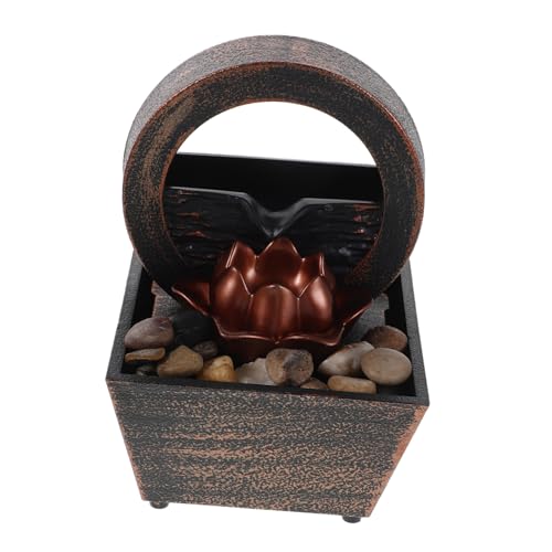 Cabilock Fuente De Cascada para Interiores De Escritorio Fuente De Agua con Luces Led De para Decoración De Hogar y Oficina De Tranquilidad