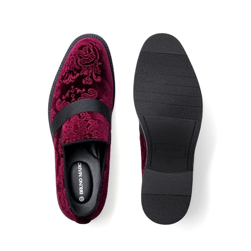 Bruno Marc Bruno Marc Men's Dress Tuxedo Shoe Slip-on Classic Patent Leather Loafers,Size 12,Red Wine,SBOX227M