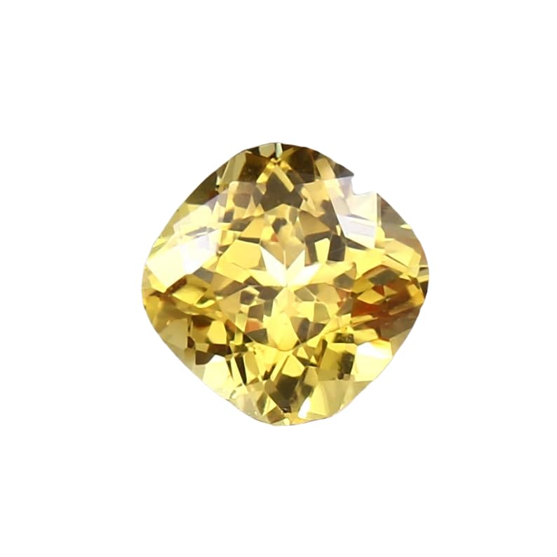 Saphir jaune naturel taillé en coussin 6 mm, pierre fine GH_NAT_11836 pour haute joaillerie