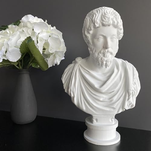 Generic Statue blanche Marc-Aurèle Buste Sculpture Empereur Romain 25 cm