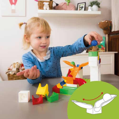 Hubelino #420411 Schwinge Erweiterung (46-teilig) für Kugelbahn, kompatibel mit großen Bausteinen Anderer Hersteller, Made in Germany – Ansicht 5