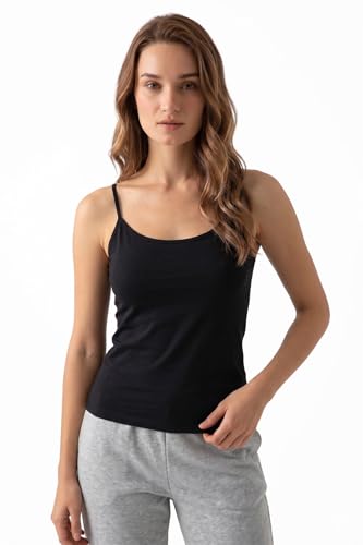 Image of Van Heusen Women's Everyday Cotton Cami | Relaxed Fit | Anti‑Bacterial Tech | Keeps You Dry and Fresh | Sweat Absorbent | Spaghetti Camisole | Color Fresh | Stays 11203|Available in Pack of 1 & 2