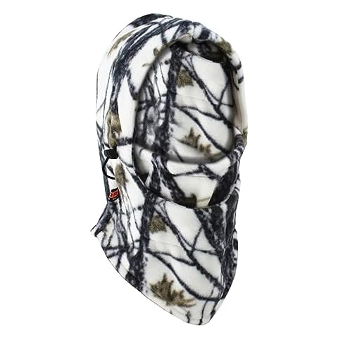 homeemoh Camo Protective Balaclava Fleece Hunting Face Mask Winter Warm Balaclava Hat Cold Weather Hood Cap for Outdoor Sports (White) Cover