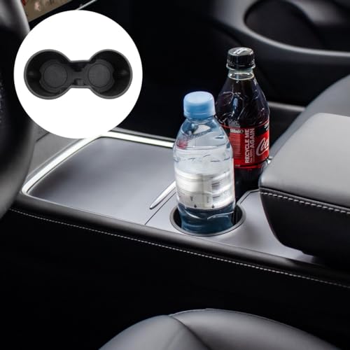 Porte-gobelet double Tesla Model 3 et Y en silicone noir universel