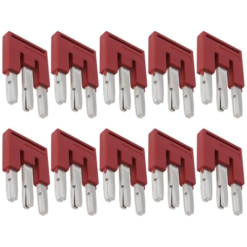 EMSea 10 Piezas FBS 3-5 Puente de Contacto Enchufable 3030174 Puente Cuadrado FBS Barra de Puente para Puentes de Cruce Central de Terminales A Presión UT ST Rojo