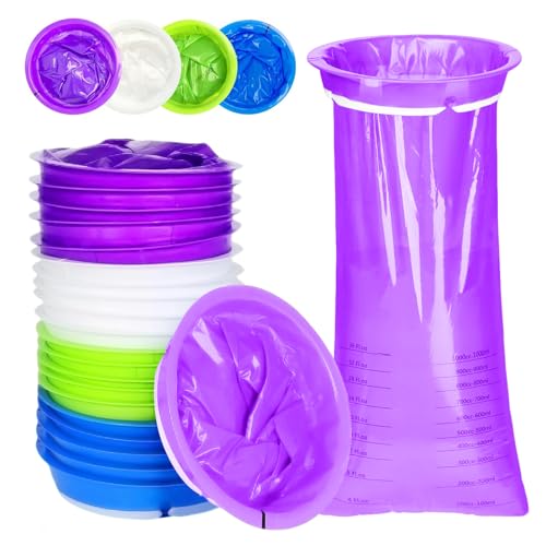 20 Pièces Sac Vomissement Voiture, 1000ml Sac de Vomissement, Sacs à Vomi, Haute Densité Étanche avec Bouton-Pression, Pour Voiture, Voyage, Femmes Enceintes Urgences Enfant Adulte