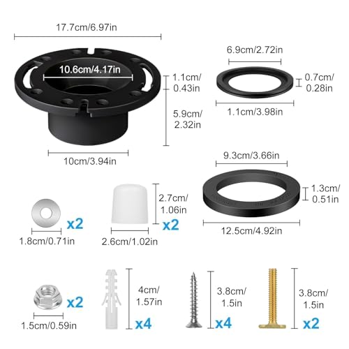 Image of Linkstyle RV Toilet Seal Kit Compatible with Dometic 300 310 320, 3 inch Flange & Seal Replacement Parts Includes 385345892 Flange, 385311658 Flush Ball Seal, 385311652 Base Gasket