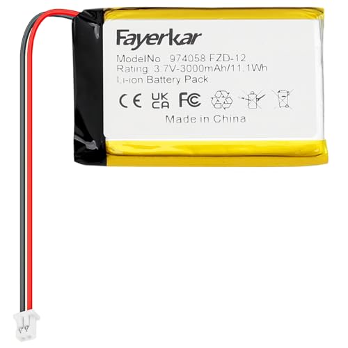 Fayerkar 3.7V 3000mAh 974058 wiederaufladbare Lithium-Polymer-Batterie-Ersatz für DIY-Elektronikprodukte mit 3.7-5V beweglichen Energiespeicher-Energie-LED-Leuchten