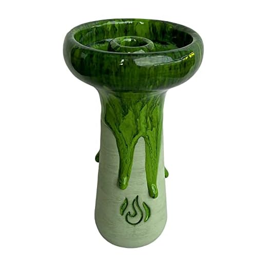 Foguete - Cazoleta Cachimba Barro Verde - Cerámica Artesanal Premium Shisha Compatible con Todos los Gestores de Calor