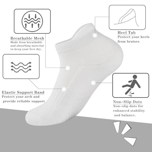 Image of loudashuaiqi Grip Pilates Socks Non Slip Athletic Yoga Socks with Grips for Women Grippy socks for Hospital Workout Barre