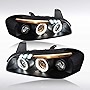 AUTOZENSATION Compatible with 2000-2001 Nissan Maxima Headlights Black L + R Pair Headlamp
