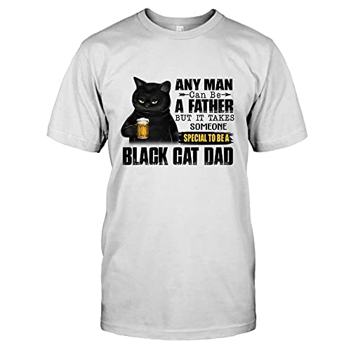 SamCrafts Black Cat Dad - Dad Shirt, dad Tshirts, Funny t Shirts for Men, dad Gifts from Son, dad Gifts from Daughter