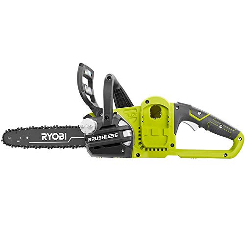 RYOBI P548BTL ONE+ 12 in. 18-Volt Brushless Lithium-Ion Electric Cordless Battery Chainsaw (Tool-Only)