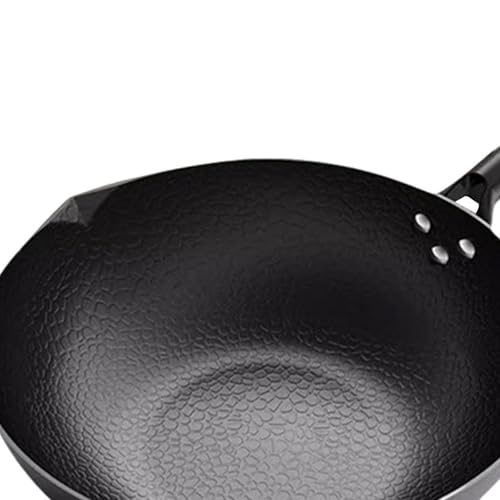 Wok de hierro 12.60 pulgadas con mango de madera miniatura 5