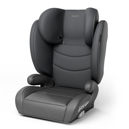 Babify Silla de Coche para Bebés FlexiFit Basic - Grupo 2/3 (15-36 kg), ISOFIX, Reposacabezas 13 Posiciones, Plegable, Funda Lavable, ECE R129, Gris