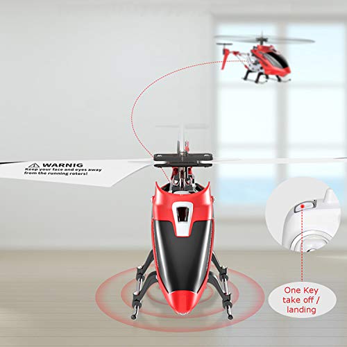 Image of POCO DIVO Replacement for SYMA S107 Altitude Hold S107H 2.4Ghz RC Helicopter One-Key Launching /Landing Beginner Flight Mini 3CH Metal Gyro Heli, Red