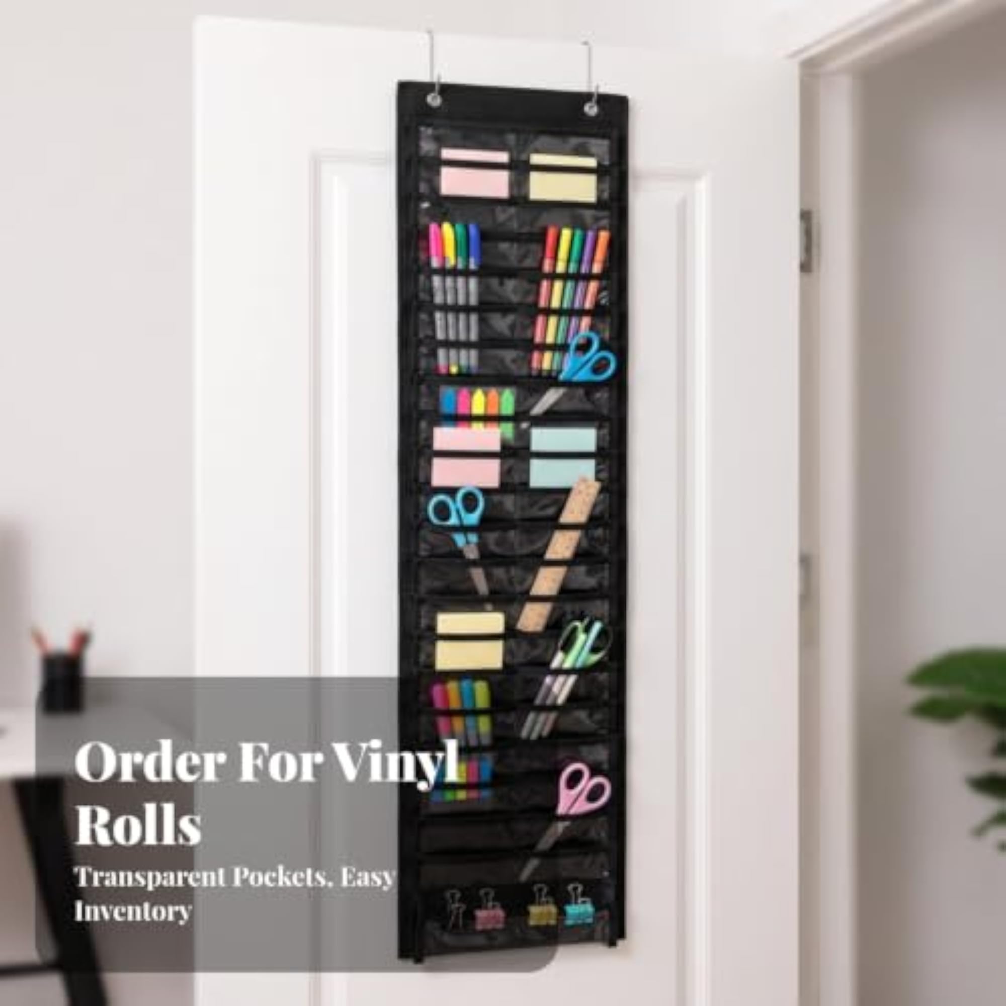 Transparent Wall Hanging Organizer with Pockets, Space-Saving