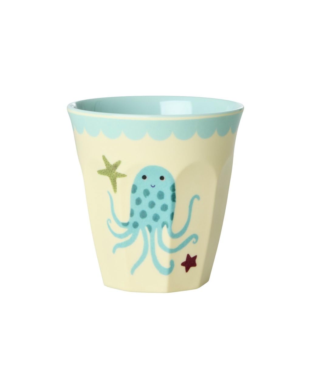 ReWu RICE - Lot de 6 gobelets en mélamine - Bleu océan - Sans BPA - Avec motifs d'animaux marins - Légers - En mélamine - Robustes pour le quotidien et les excursions