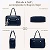 DIRRONA Sac à Main Japonais Femme Sac D'école Décontractée Sac Bandouliere Grand Sac JK École Voyager Sacs à Bandoulière Cuir PU Sacs À Main Bleu #4