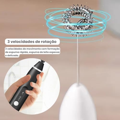 Mini Mixer Portatil Misturador De Bebidas 2 em 1 Espumador De Leite Mini Fue Batedor De Ovos Eletric