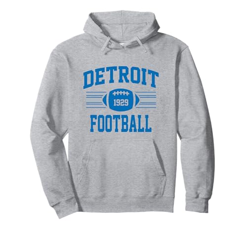 Detroit Football Athletic Vintage Sports Team Fan Pullover Hoodie