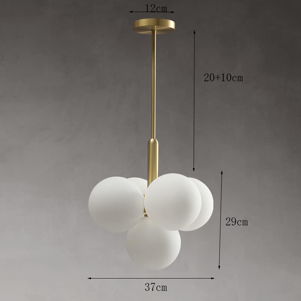 Żyrandol wiszący, lampa wisząca w stylu francuskim, magiczna fasolka, szklana kula molekularna, oprawa oświetleniowa, sufitowa, oprawy z trzema odcieniami