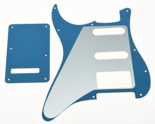 KAISH 11 Hole ST/Strat Style Pickguard HSS Pick Guard with ST Back Plate Tremolo Trem Cover for USA/Mexico Stratocaster/Strat Gold Mirror 1 Ply - Thumbnail 2