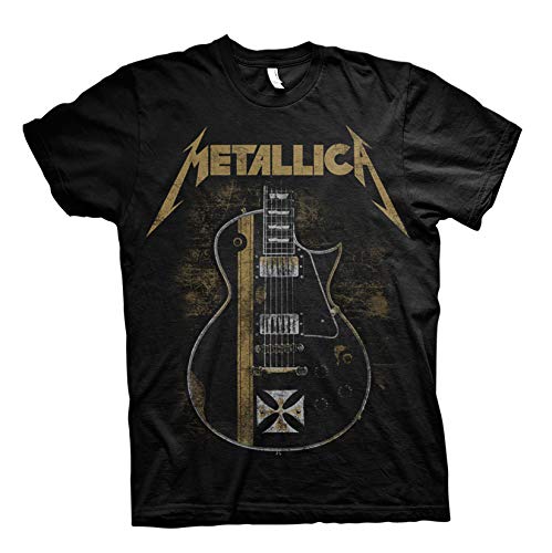 Cid Men's Black Metallica 'Hetfield Guitar' T-Shirt (Extra Large)