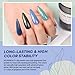 AZUREBEAUTY Dip Powder Nail Set Blue Sage Green Grey Shades, 6 Dark Colors Dipping Powder Starter Kit French Nail Art Manicure DIY Salon for Women, No Need Nail Lamp Cured