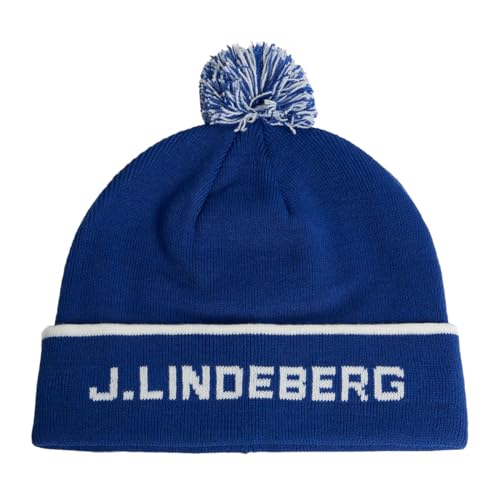 Image of J.Lindeberg Mens Stripe Beanie Hat - Sodalite Blue - One Size