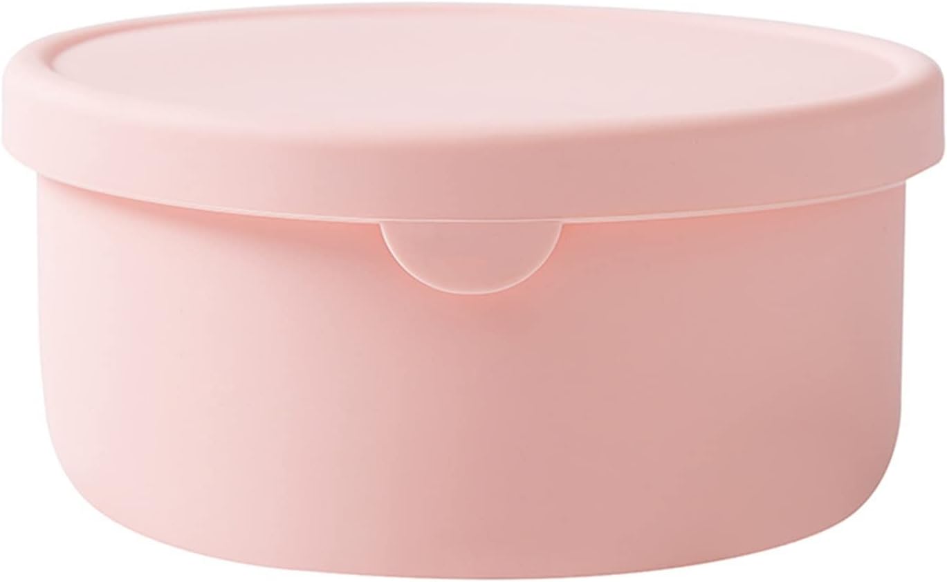 Bento Boxes Fresh-Keeping Box with Lid and Scale Microwave Heating Cup Lunch Box Can Freeze Silicone Fruit and Vegetable Bento (Color : Yellow) ()